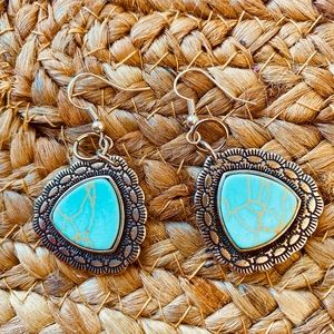 Silver and turquoise hand made earrings